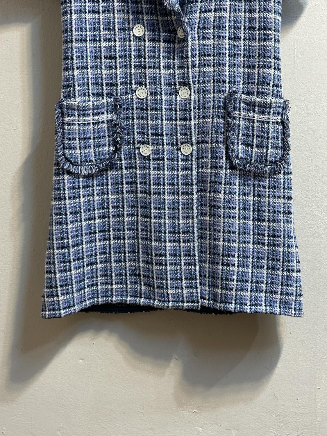 산드로 파리 트위드 체크 반팔 자켓 원피스 상품이미지3