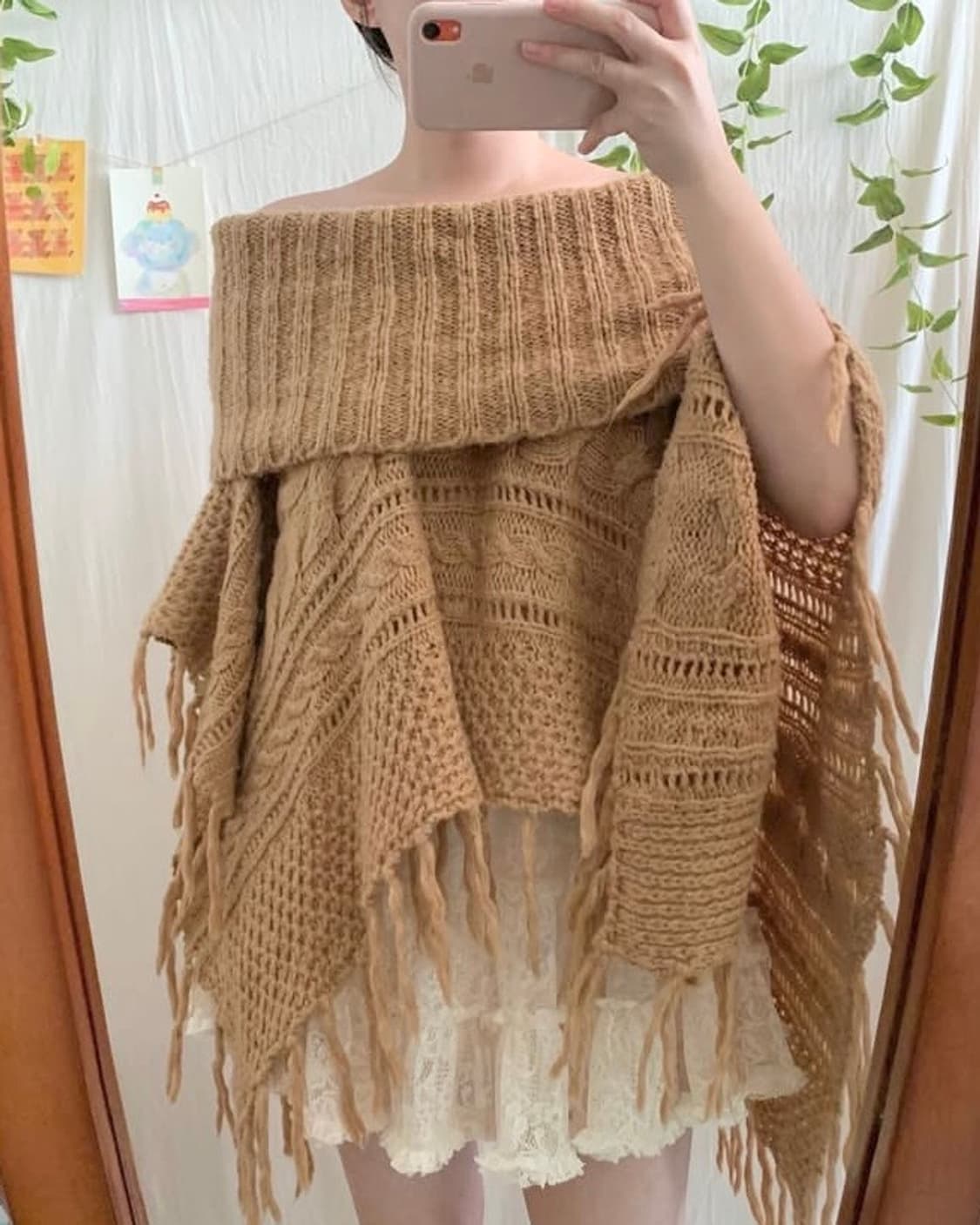 오프숄더 그런지 케이프 상품이미지1