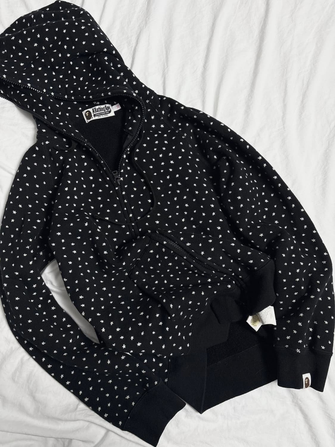 베이프 스타 블랙 후드집업 상품이미지5