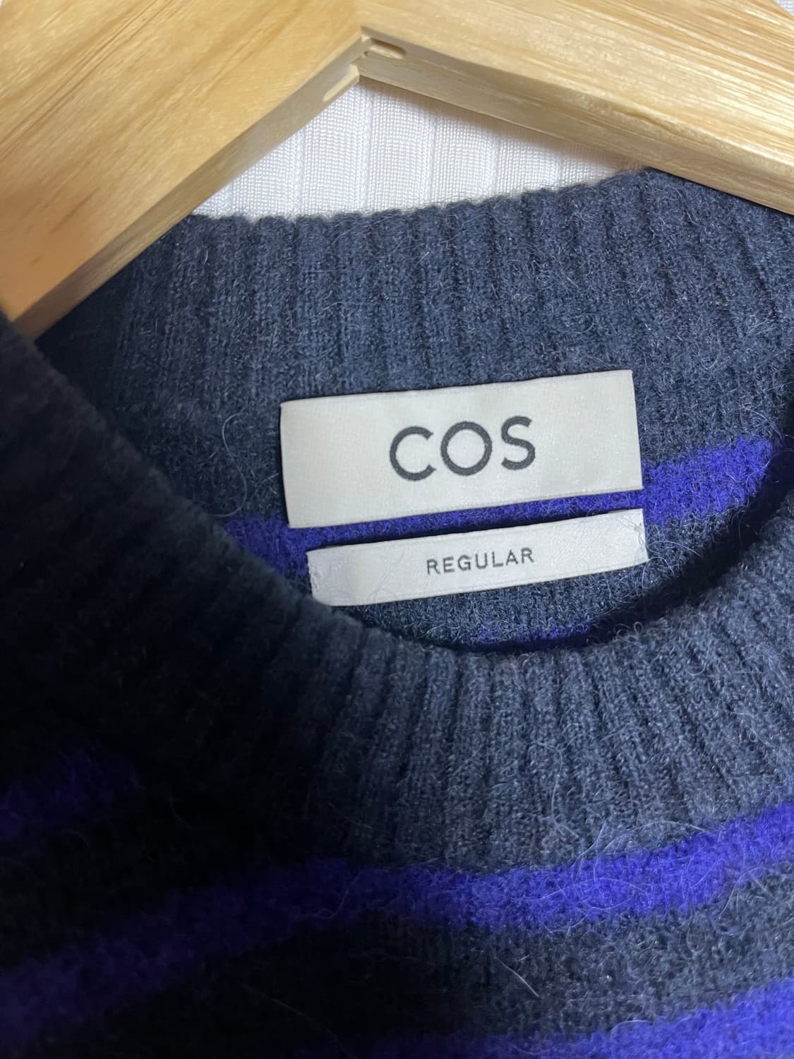 [M] 코스 모헤어 퍼플 스트라이프 크루넥 니트 상품이미지3