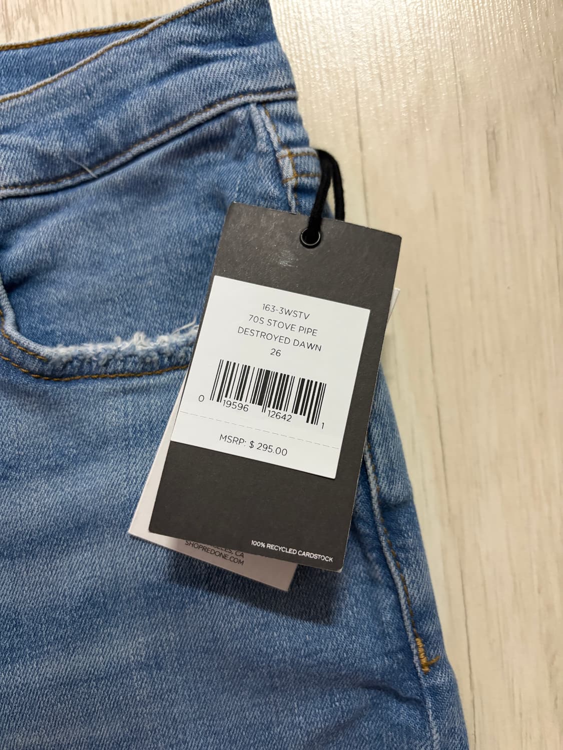 [26] 리던 REDONE 70s Stove Pipe 데님 청바지 새상품 상품이미지3