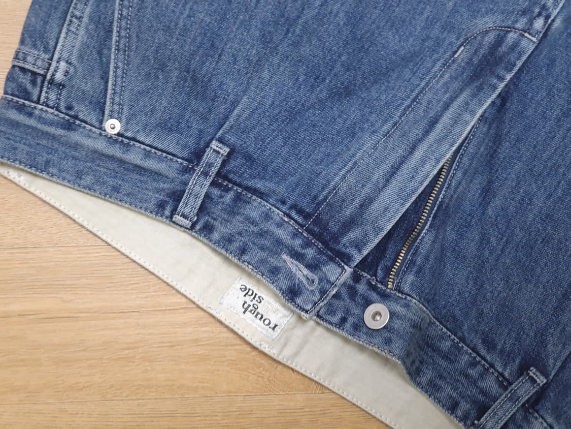 (3) 러프사이드 드레이프 데님팬츠 미디엄블루 상품이미지3