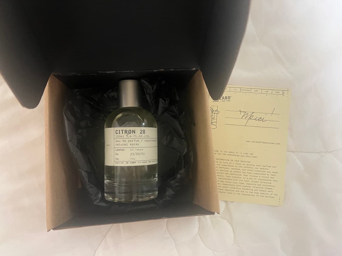 새상품 정가44 르라보 시트롱28 100ml (블랙핑크 로제 향수) 상품이미지2