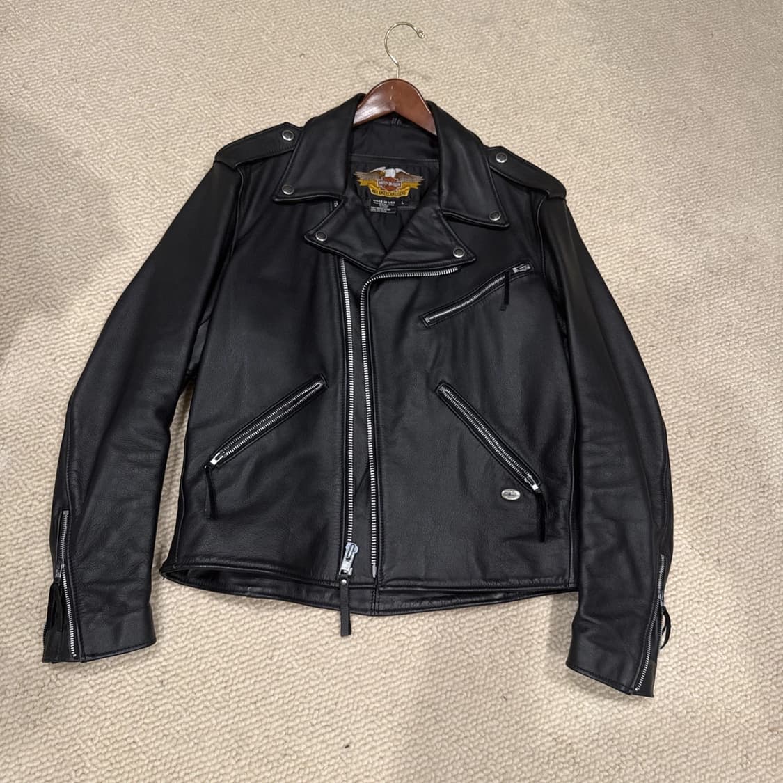 할리데이비슨 빈티지 더블 라이더 가죽 자켓 상품이미지1