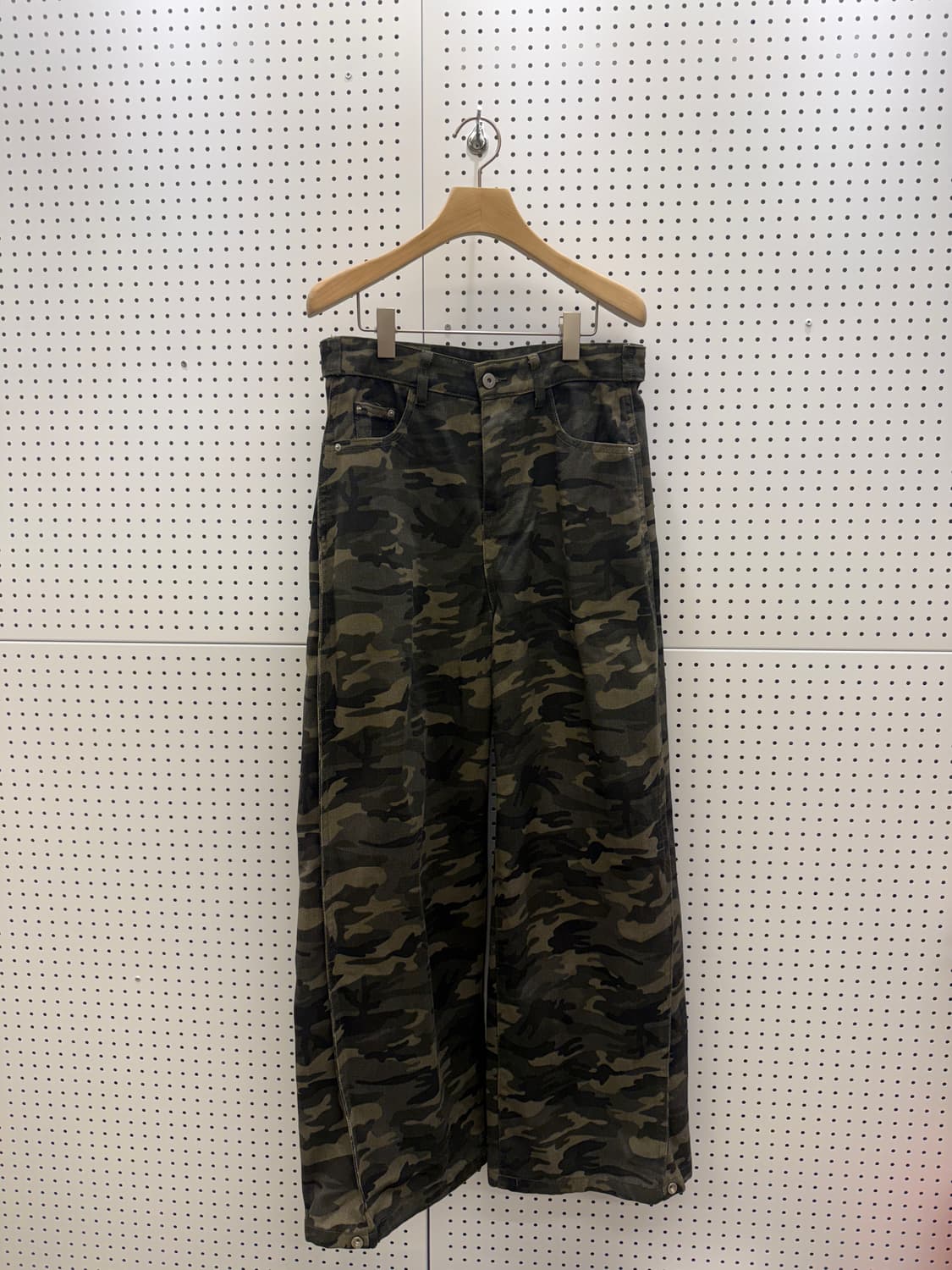 빈티지 카모 스냅 와이드 팬츠 U644 상품이미지3