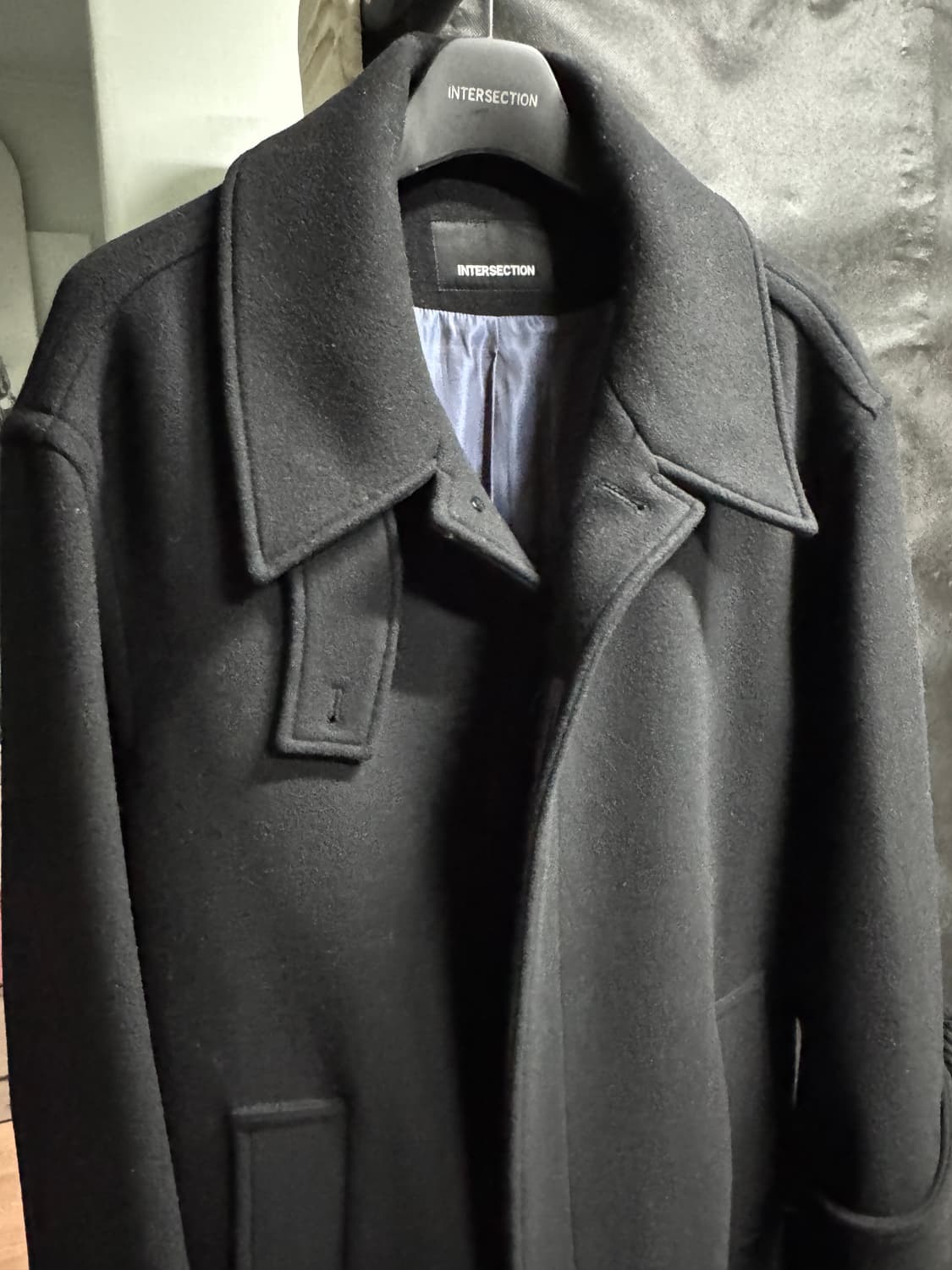 인터섹션 오버사이즈 발마칸 맥시 코트 블랙 (2) 상품이미지4