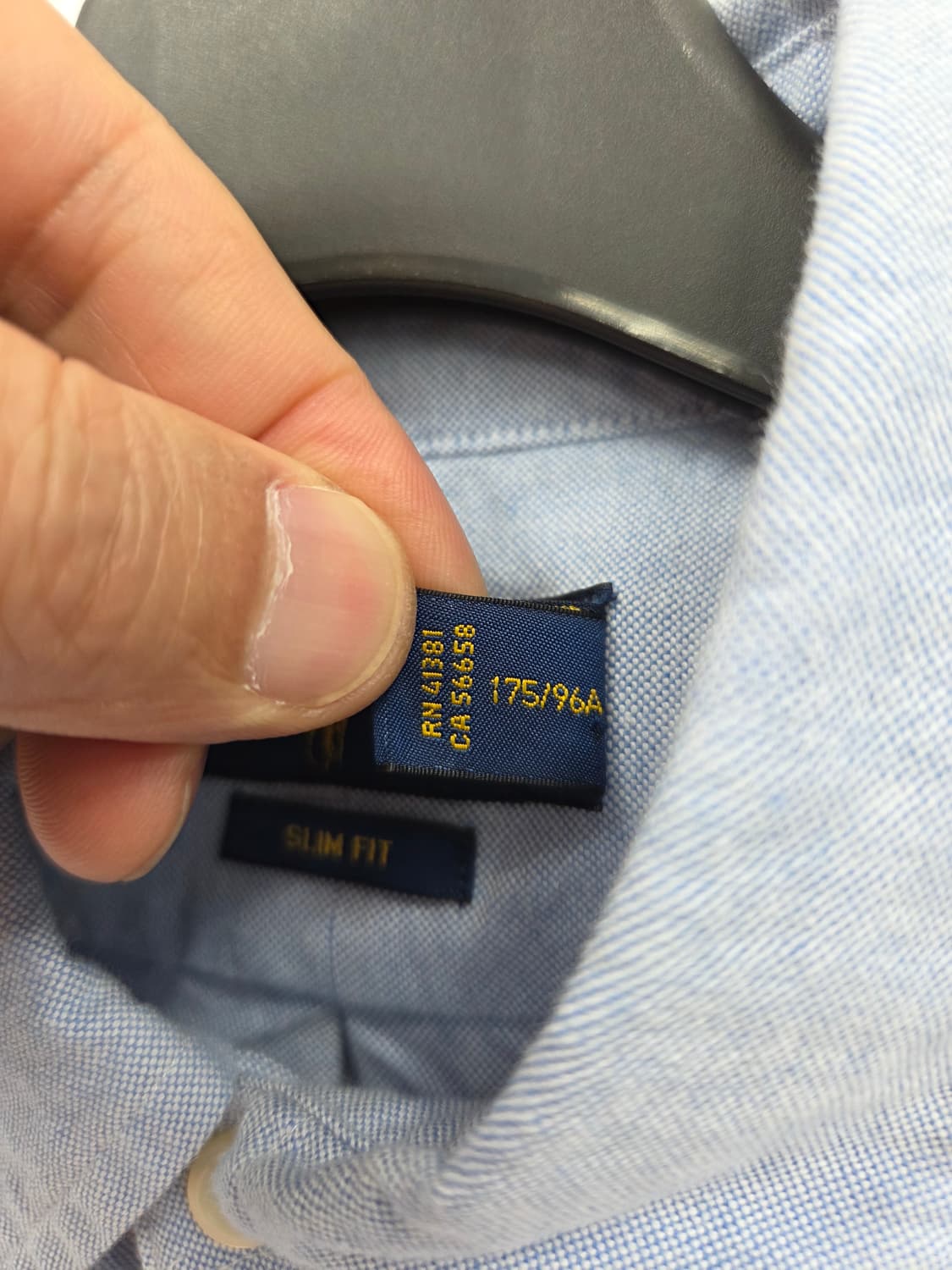 M 폴로 랄프로렌 슬림핏 옥스포드 블루 셔츠 상품이미지3