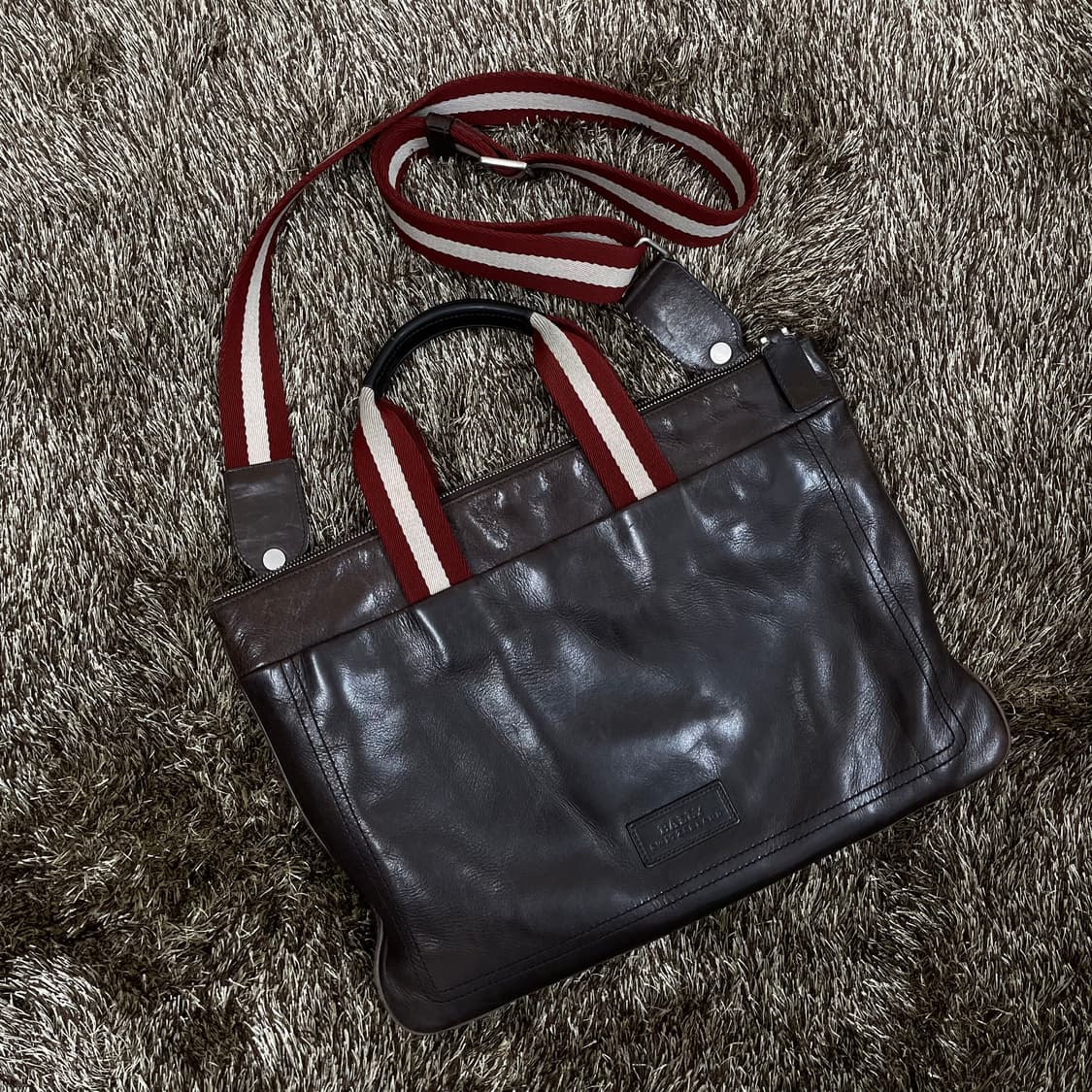 발리 Bally 브라운 레더 서류가방 토트 크로스백 상품이미지1