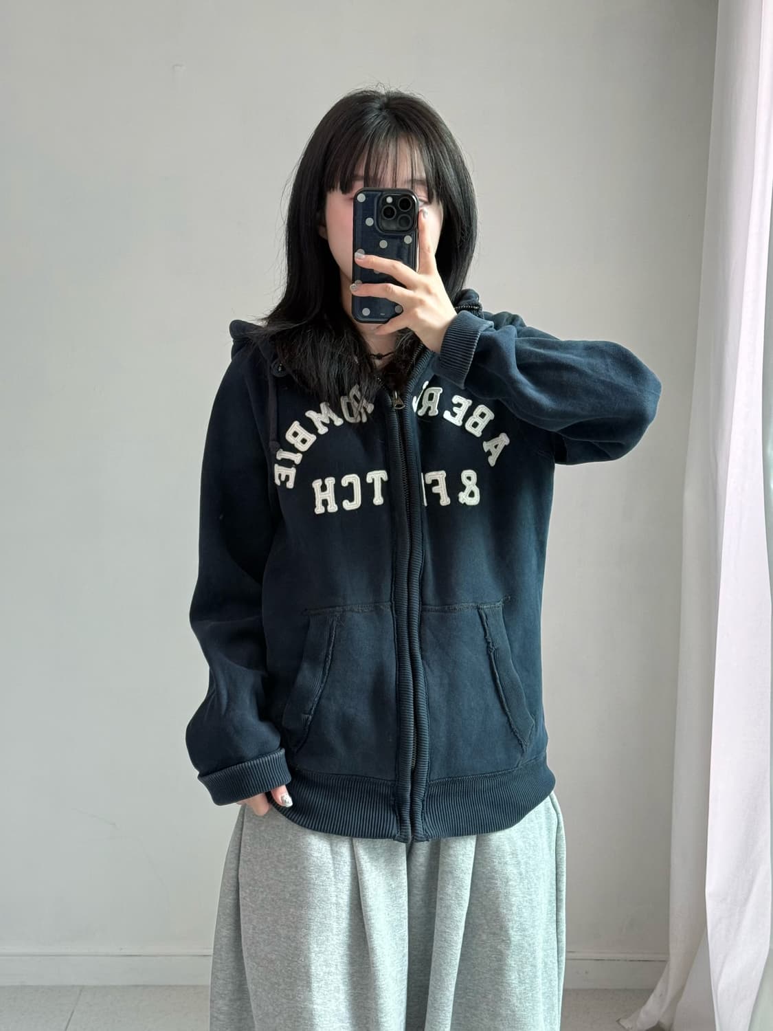 아베크롬비 양털 네이비 후드집업 상품이미지3