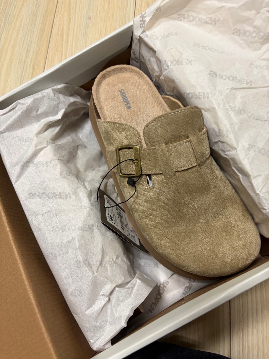 슈펜 스웨이드 클로그 플랫폼 거의새거 풀박 키높이 폼 상품이미지1