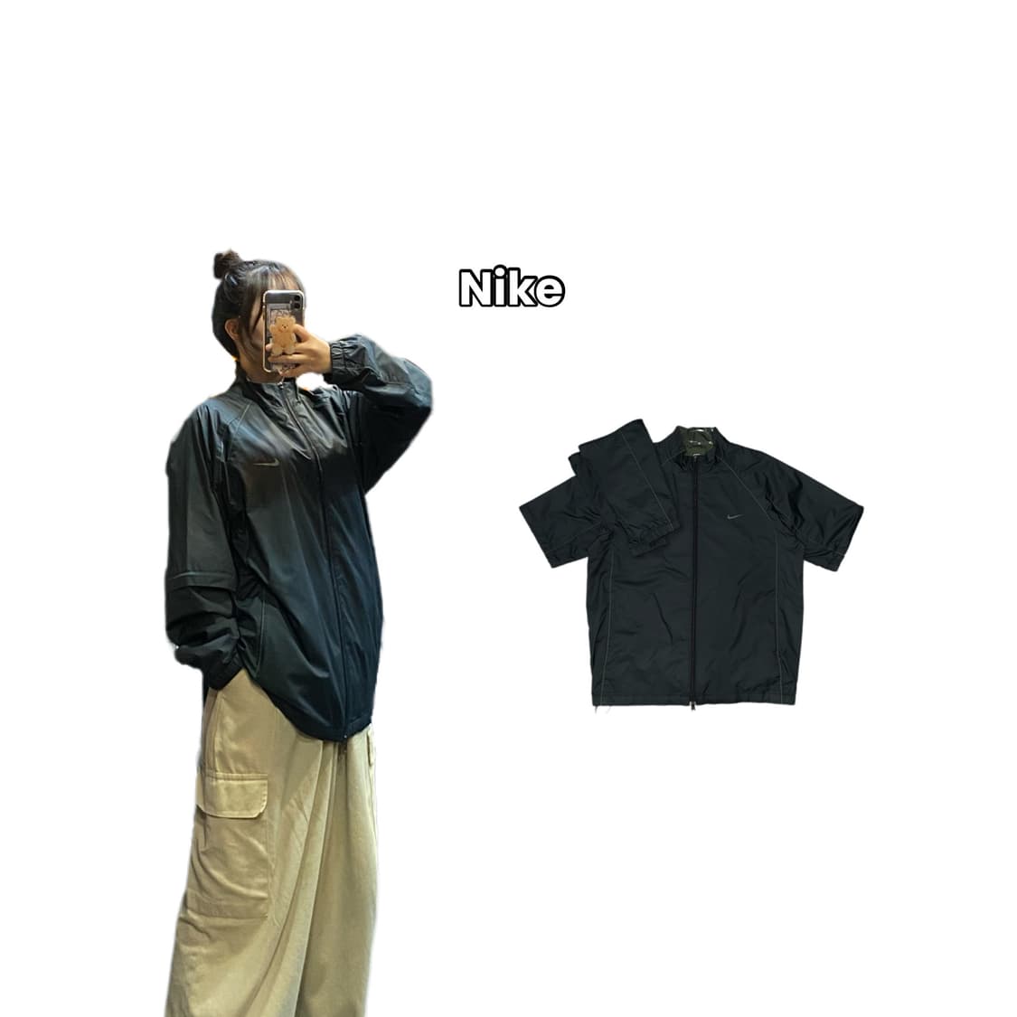 나이키 00's 팔분리형 고프코어 검녹 바람막이 XL 상품이미지1