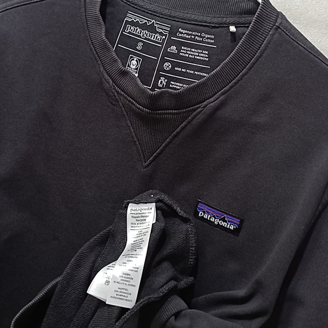 파타고니아 오가닉 코튼 맨투맨 라운드 티 남성 S 90 봄 가을 사랑봉봉 상품이미지4