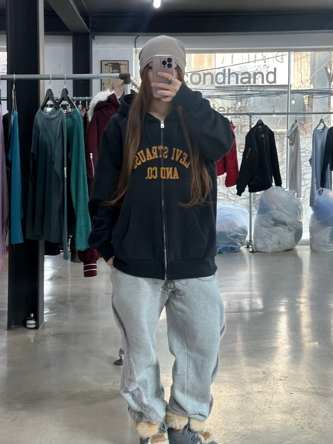 리바이스 아치로고 후드집업 상품이미지3