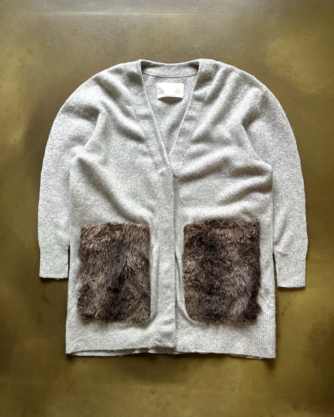 ADAWAS アダワス Big Fur Pocket Wool Cardigan 상품이미지3