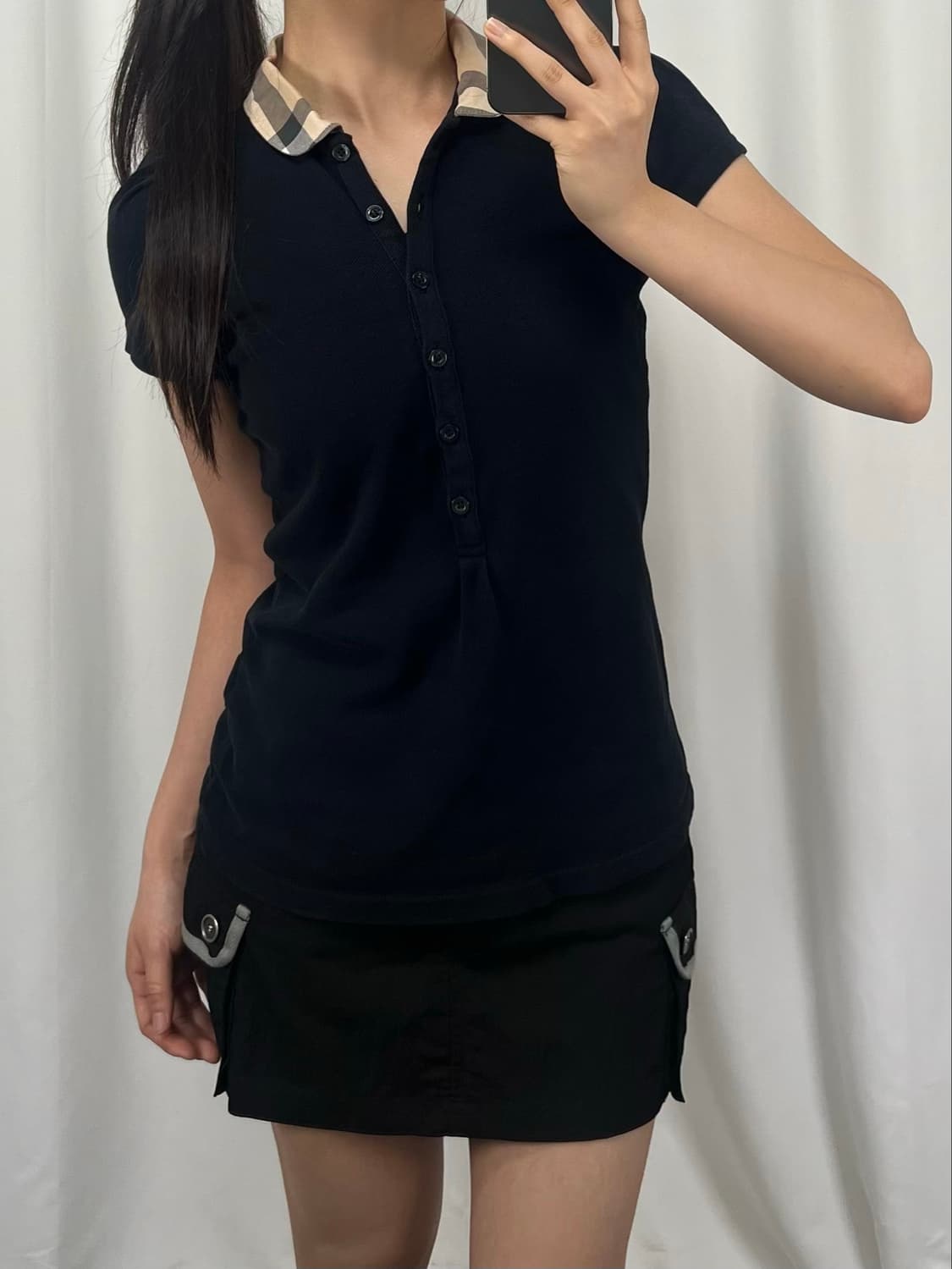 버버리 체크 카라 슬림핏 반팔 상품이미지1