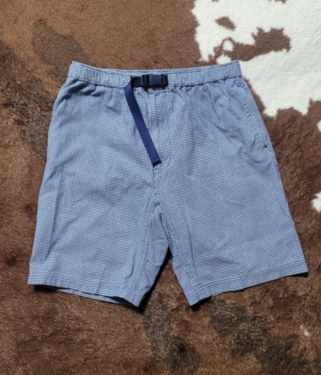 올드 유니클로 남성 블루 잔체크 반바지(30~31) 상품이미지1