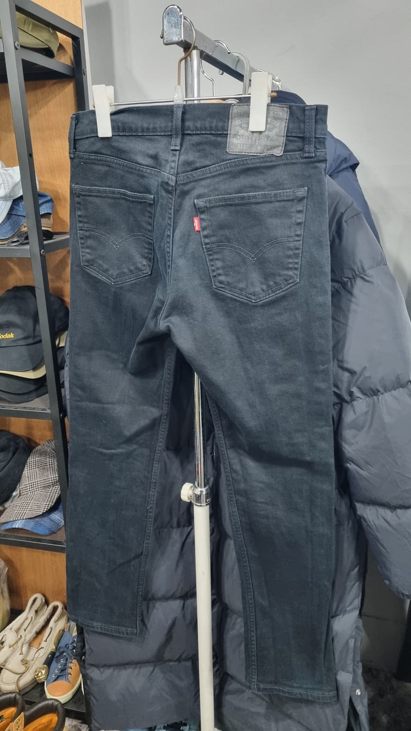 리바이스 스판 슬림(511) 블랙데님 32size 컨디션8/10 상품이미지3