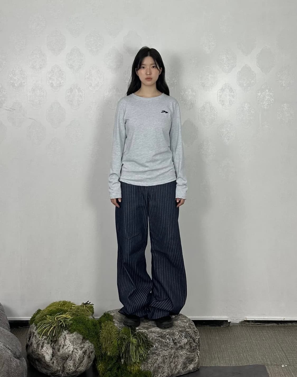 탄산마그네슘 혼 아플리케 롱슬리브 스카이블루 women 판매 상품이미지1