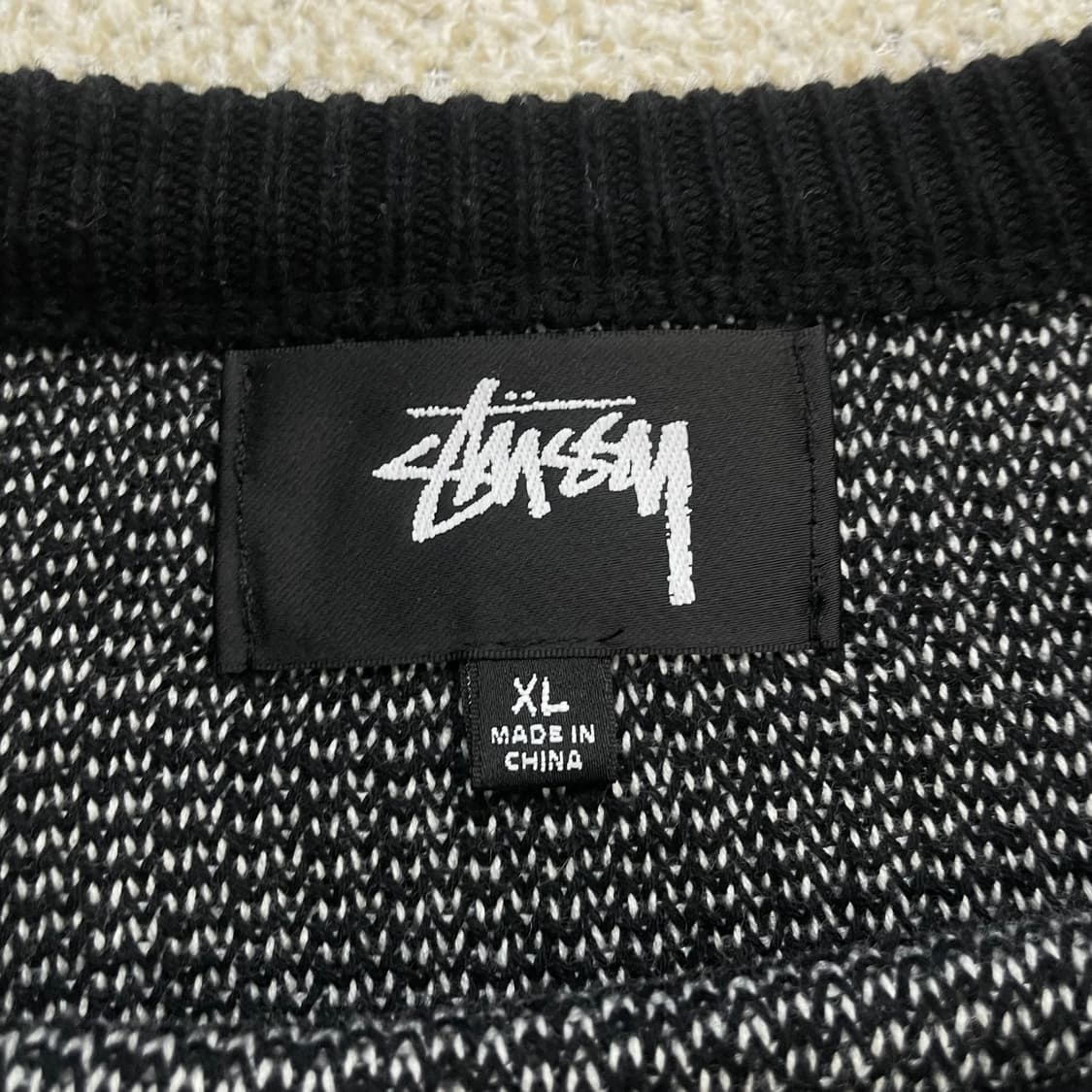 스투시 Stussy 스탁 빅 로고 니트 블랙 상품이미지3