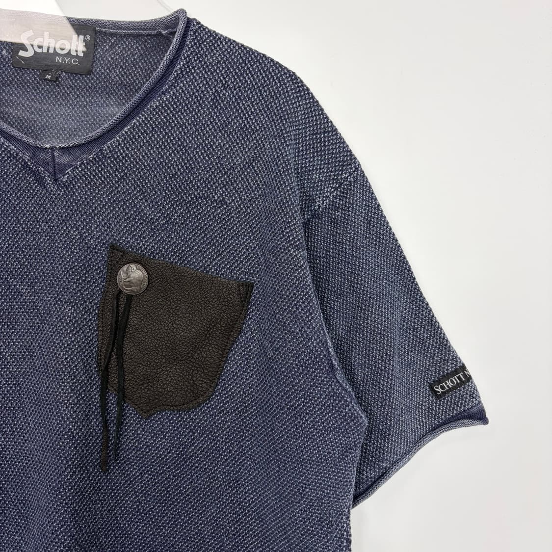 Schott 쇼트 레더 포켓 콘초 반팔 티셔츠 상품이미지3