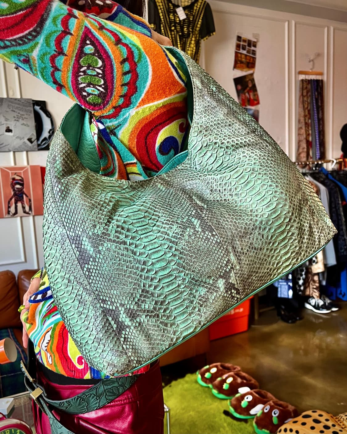 Real Python Skin Leather Shoulder Bag 상품이미지2