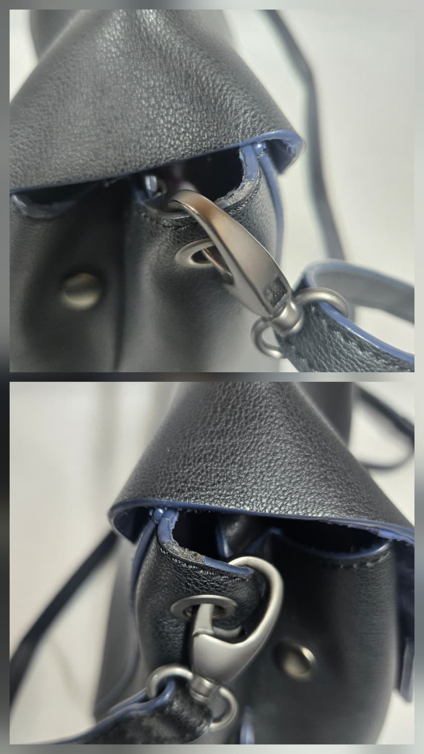 만다리나덕 블랙 레더 토트백 크로스백 상품이미지3