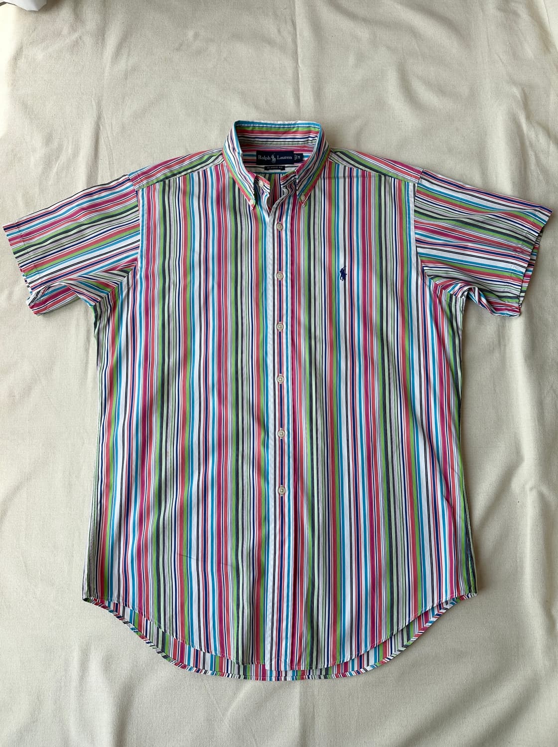 폴로 랄프로렌 멀티 스트라이프 반팔 셔츠 클래식핏 M 상품이미지1