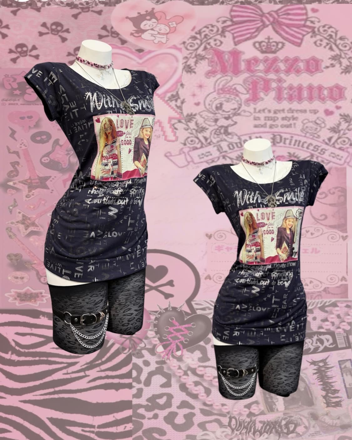 00's Kitsch lettering cubic short sleeve 상품이미지1