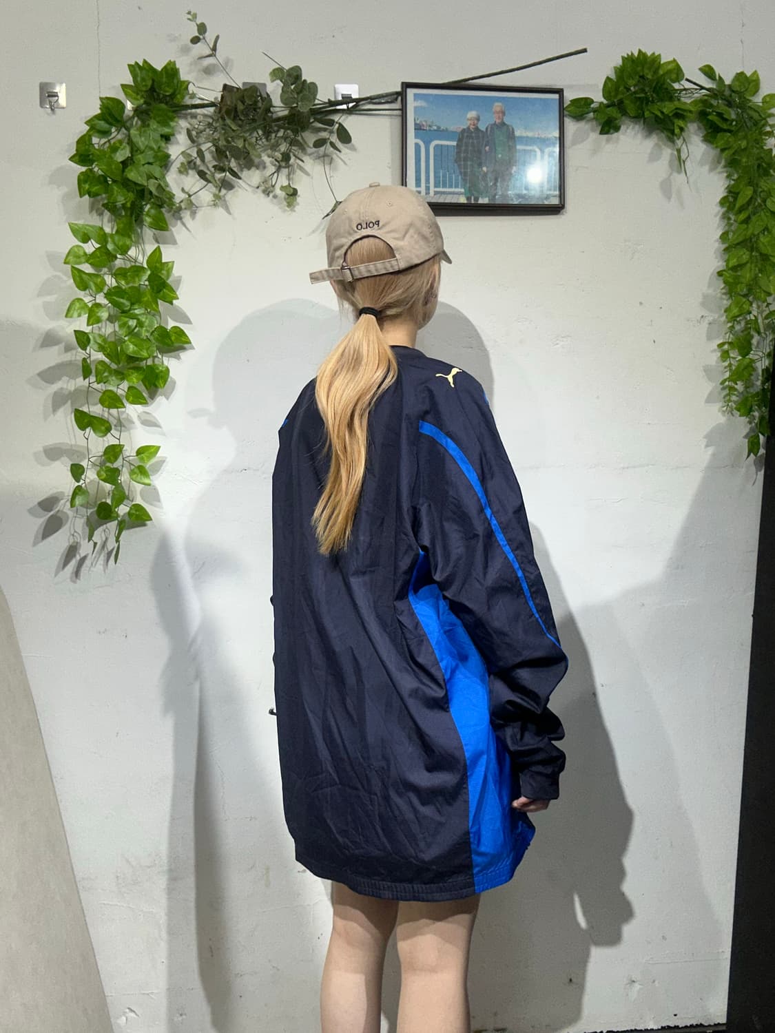 푸마 네이비 웜업 바람막이 오버핏 트랙 맨투맨 XL 상품이미지3