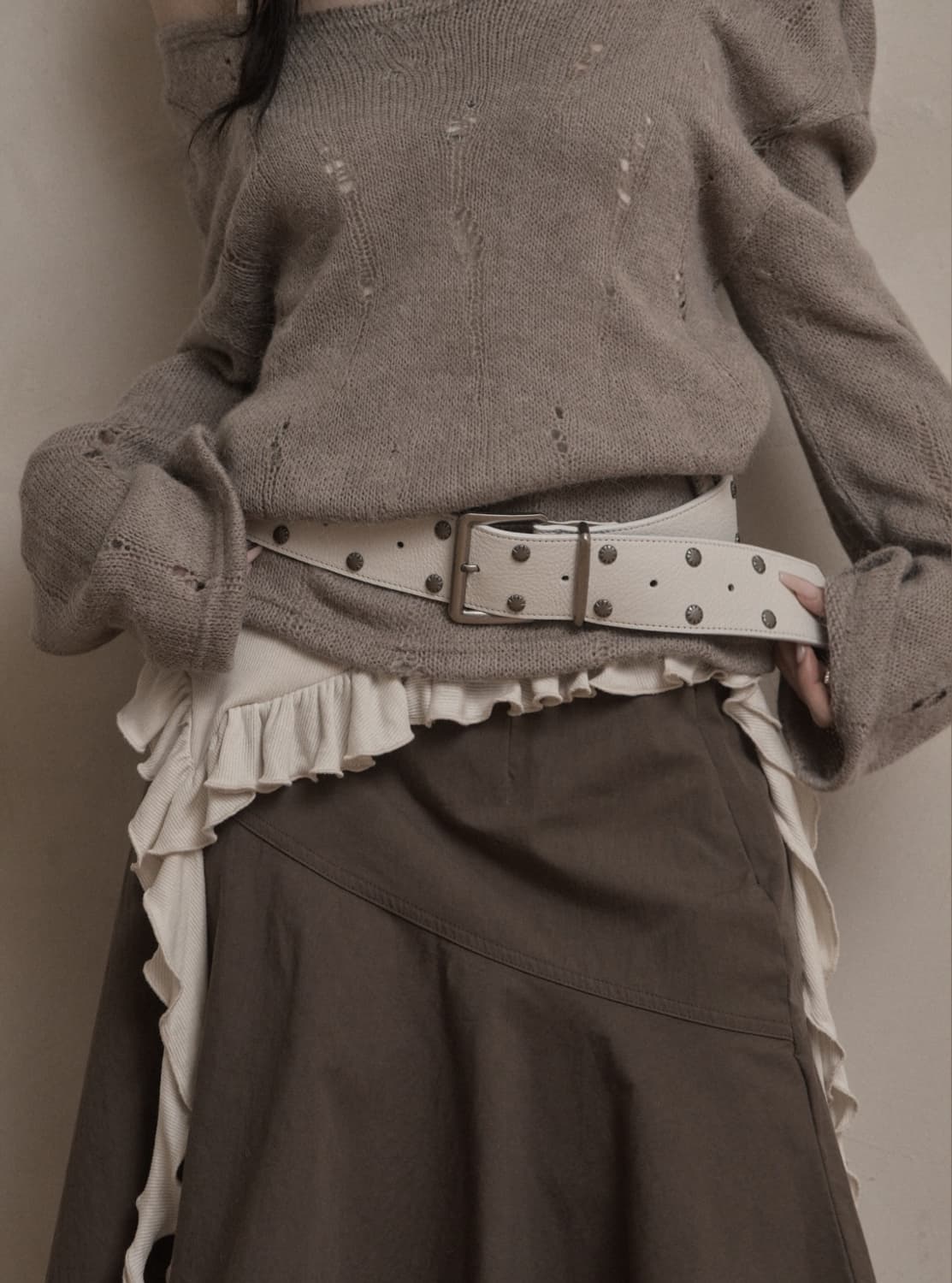 카키포인트 더블 스터드 벨트  상품이미지1
