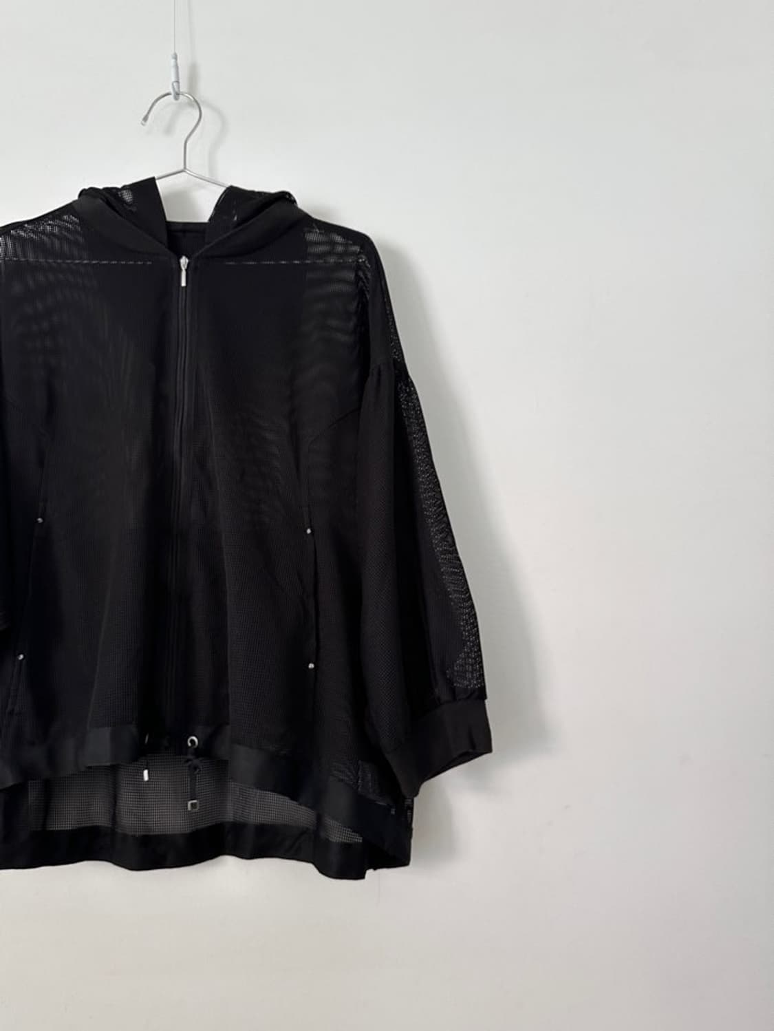 Net hoody zip up / black  상품이미지6
