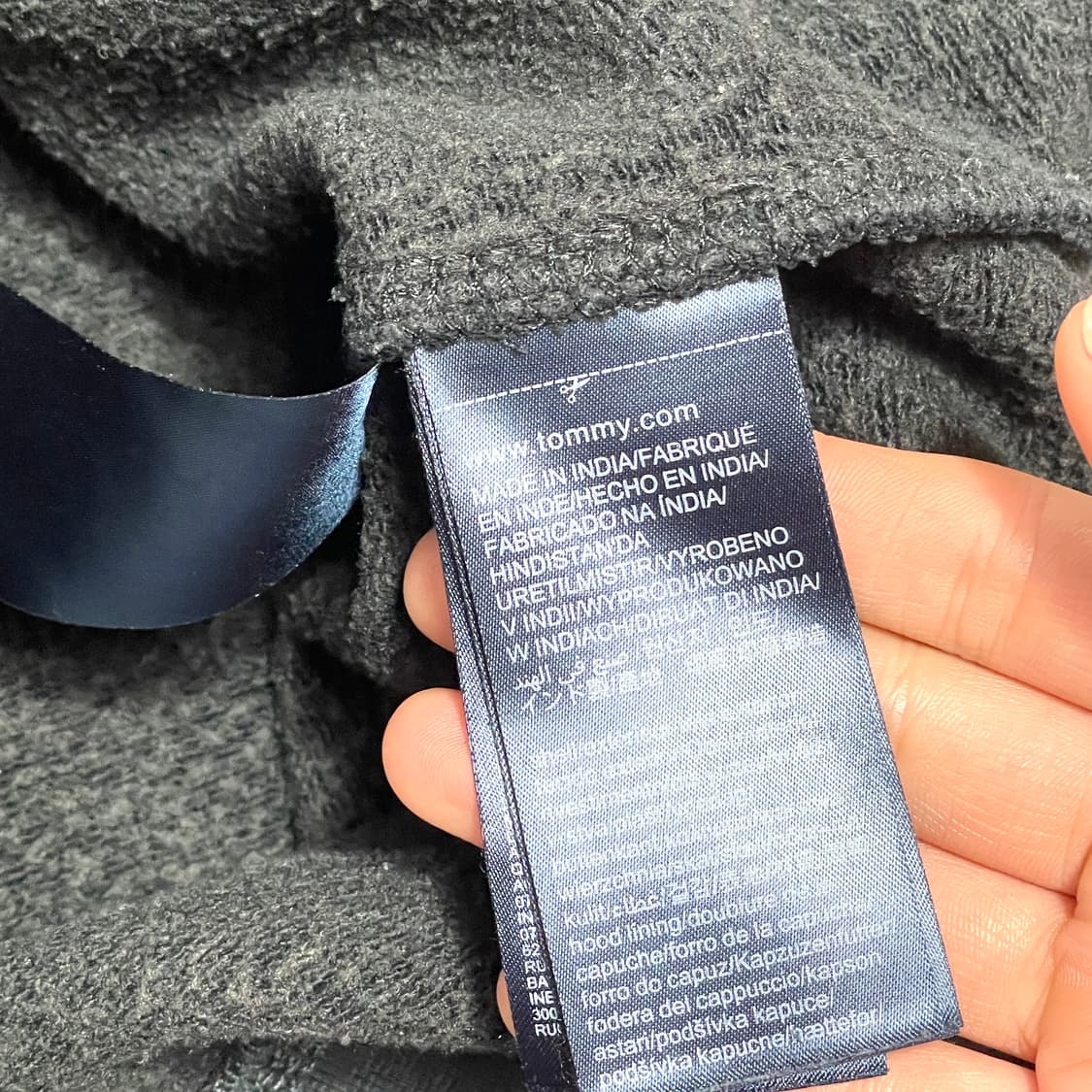  타미힐피거 스펠로고 기모 후드티셔츠 남성XL 상품이미지5