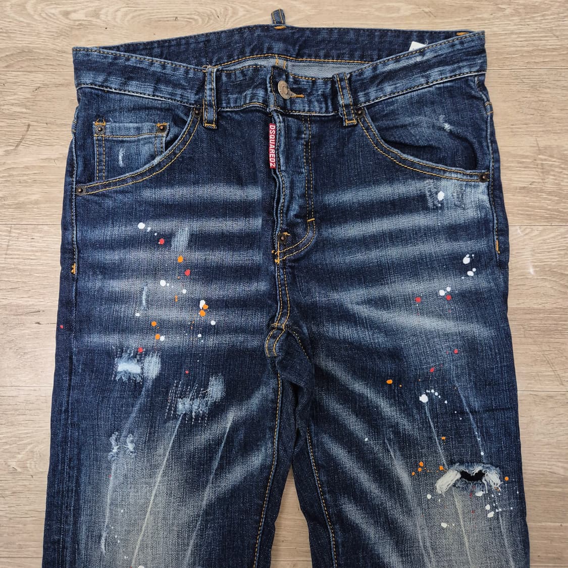 디스퀘어드2 여성 멀티 페인팅 데미지 데님 팬츠 찢청 바지 (46) 상품이미지2