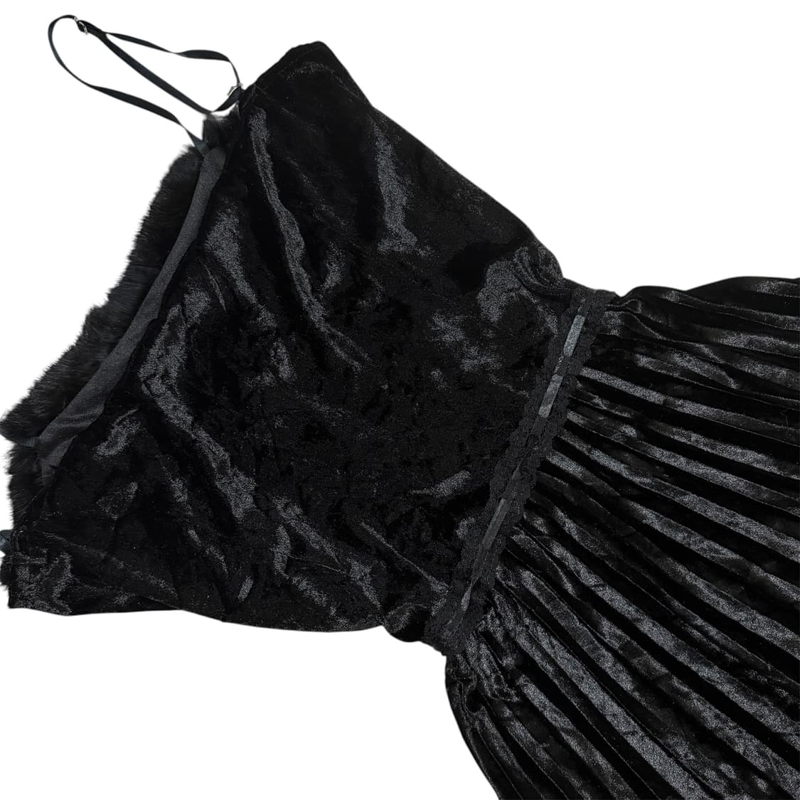 00s 고딕 무드 벨루어퍼 슬립 드레스 상품이미지8