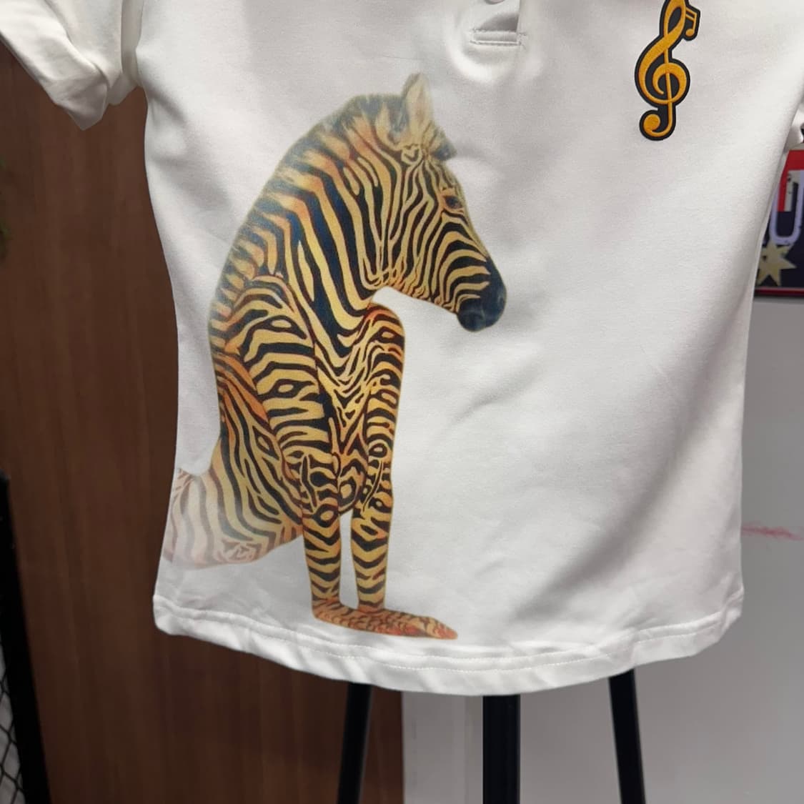 White Zebra Reprint Polo Shirt  상품이미지4