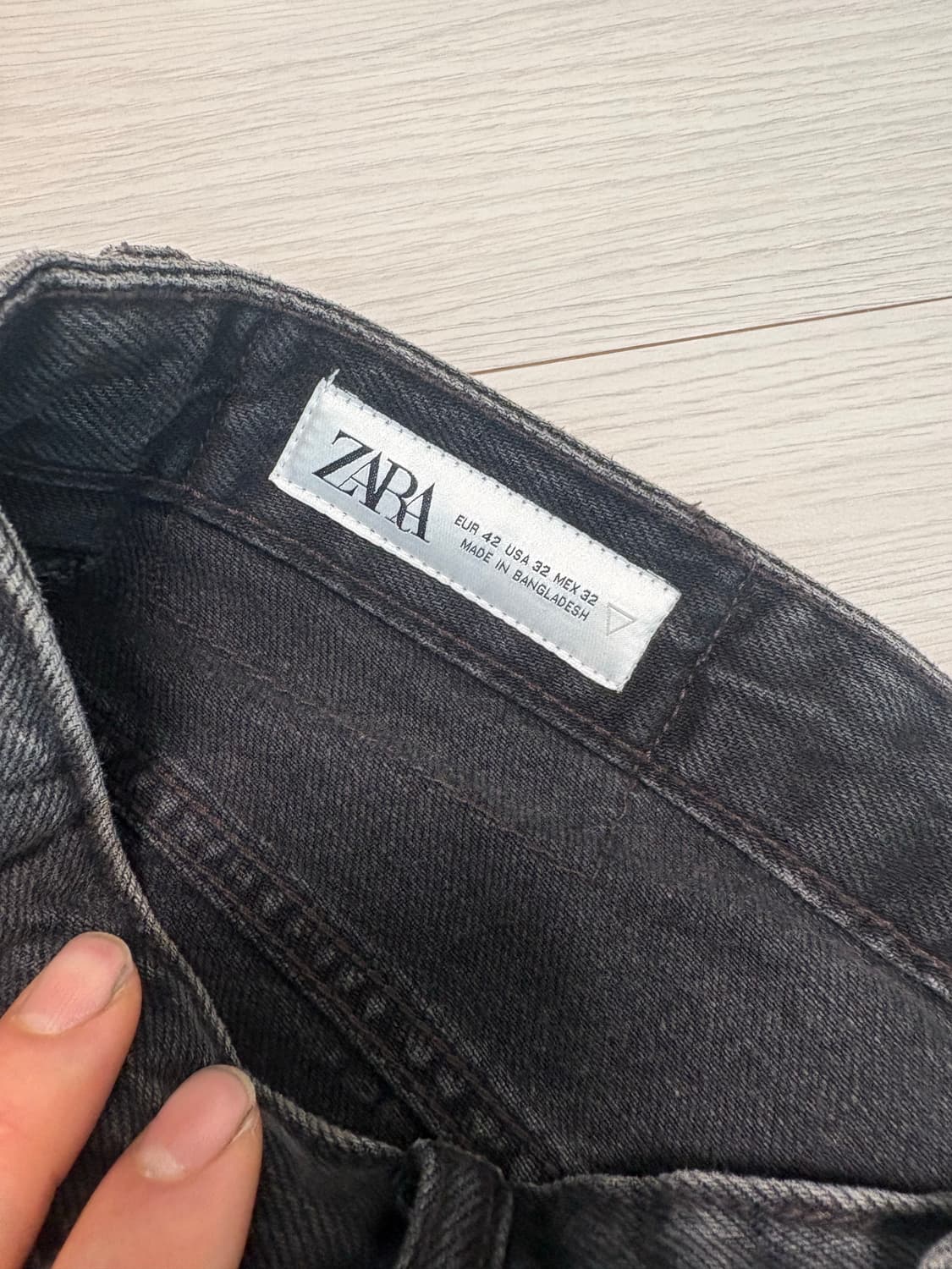 Zara 배기 죠츠 흑청 데님 쇼츠 32인치 상품이미지2