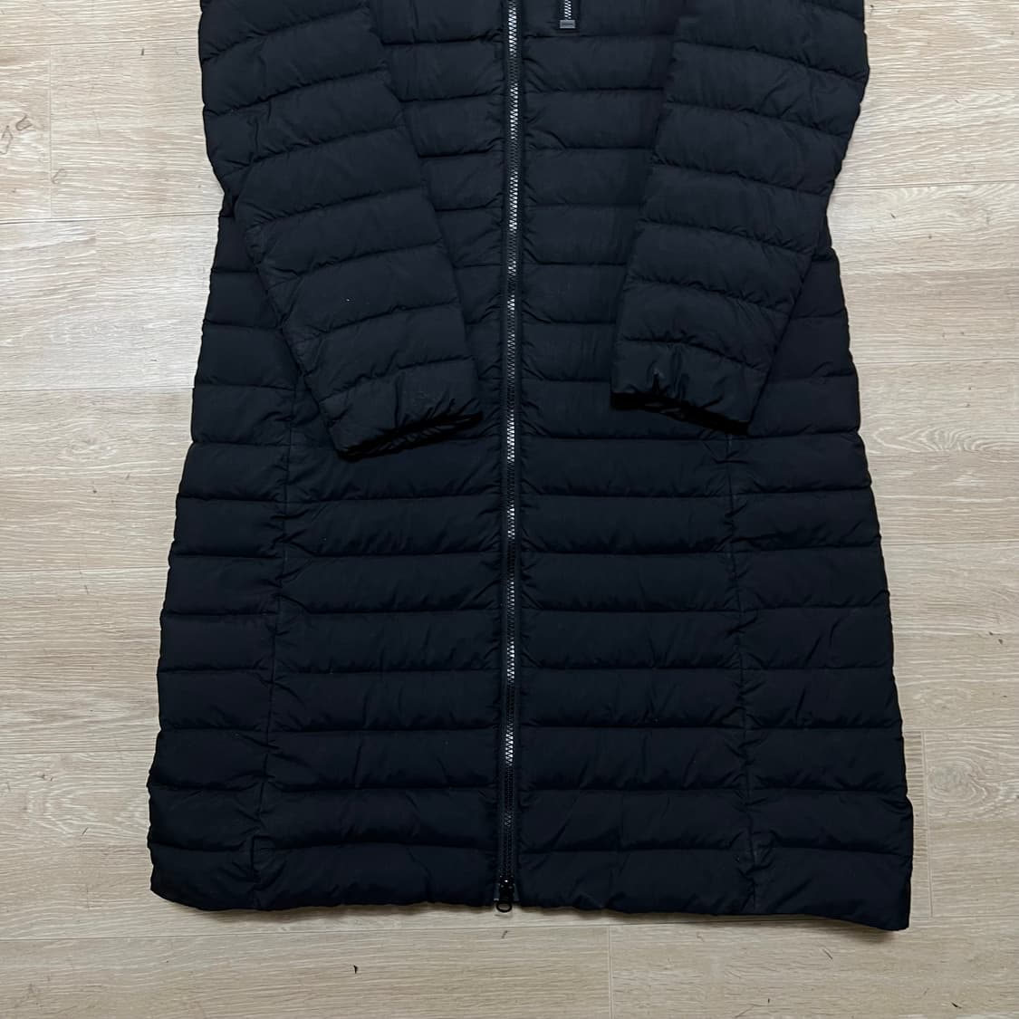 라푸마 여성 덕다운 후드 경량 롱패딩 점퍼 [블랙] M/95 상품이미지3