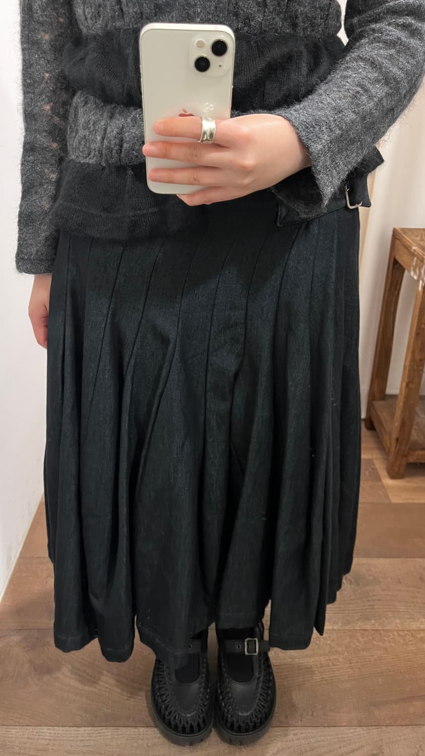 Pleats Cutting Line Belt Skirt 상품이미지10