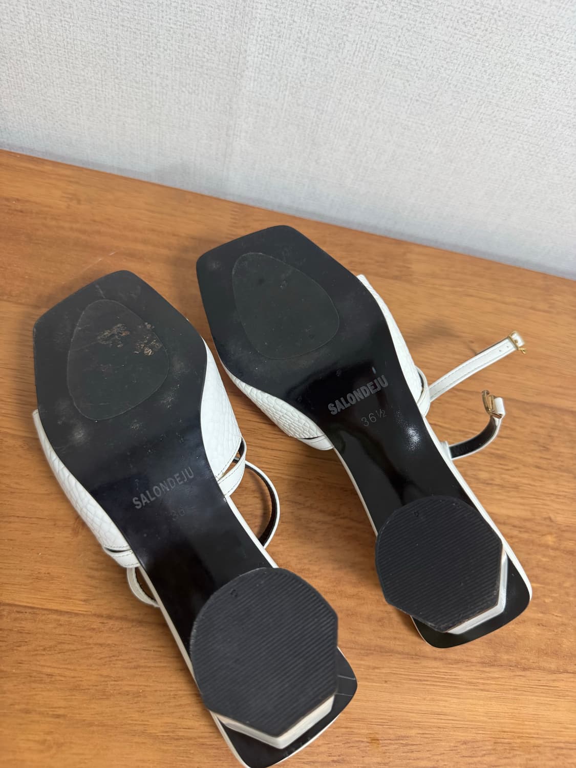 살롱드쥬 화이트 크로커 스트랩 샌들 235 SALONDEJU 상품이미지5