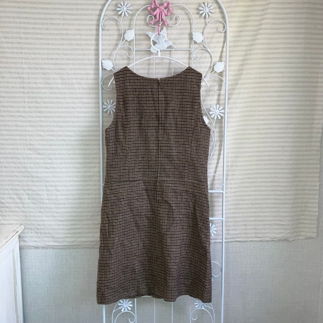 jpn vintage 아가일 패턴 민소매 원피스 y2k 스트릿 갸루 펑키 상품이미지5