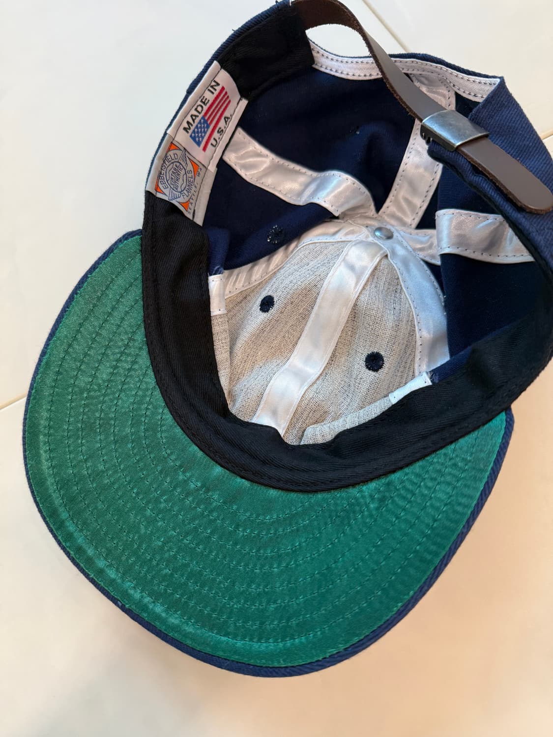 이벳필드 S로고 캔버스소재 볼캡 네이비 상품이미지4