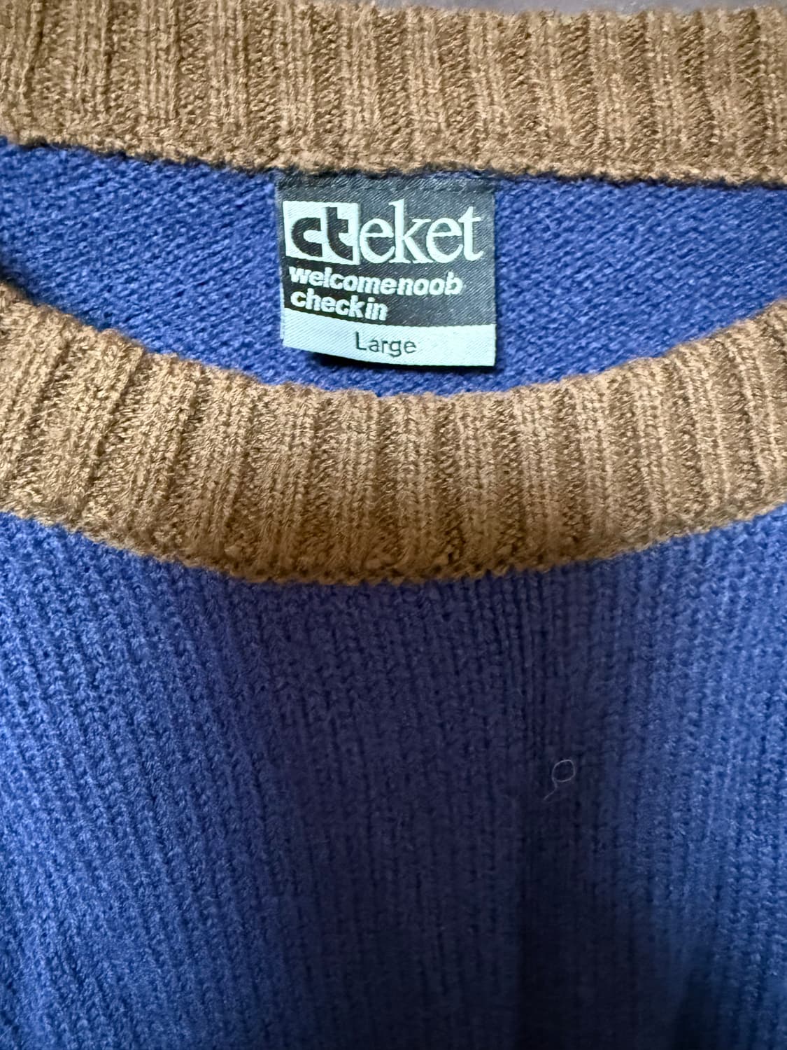 Teket 라글란 니트 블루/브라운  상품이미지2