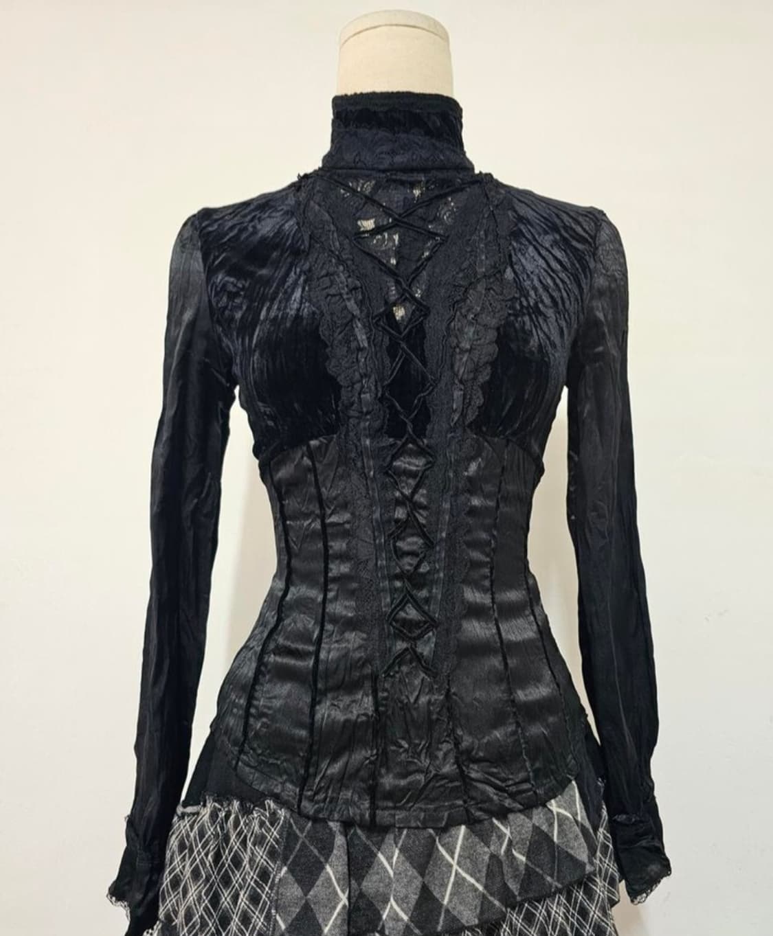 OBZEE오브제 크리즈 처리된 공주풍 브라우스 44~작은55 상품이미지1