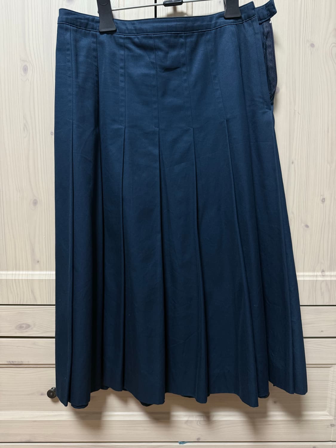 빈티지 플리츠 네이비 스커트 36 상품이미지1