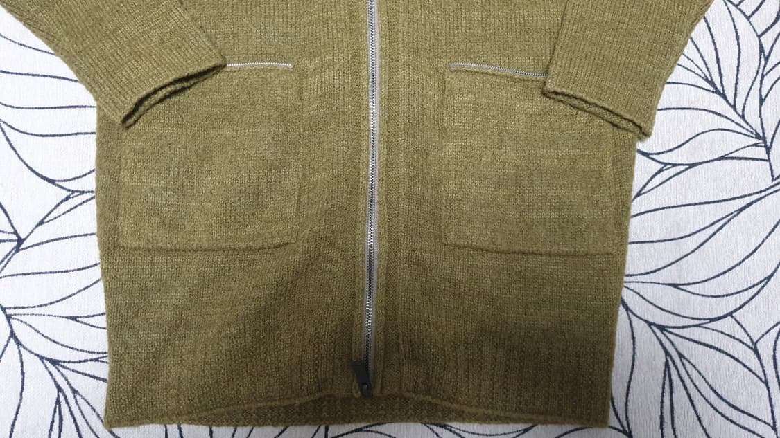 Maje 니트 집업 울 가디건 올리브 세미오버핏 1사이즈 상품이미지3