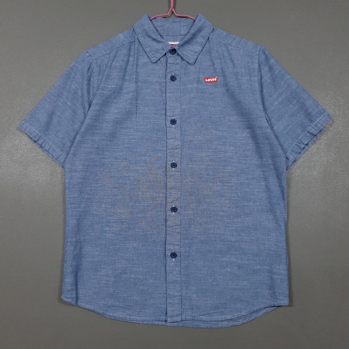 여성 M (55) 리바이스 키즈 포플린 데님 반팔 하프 셔츠 남방 상품이미지1