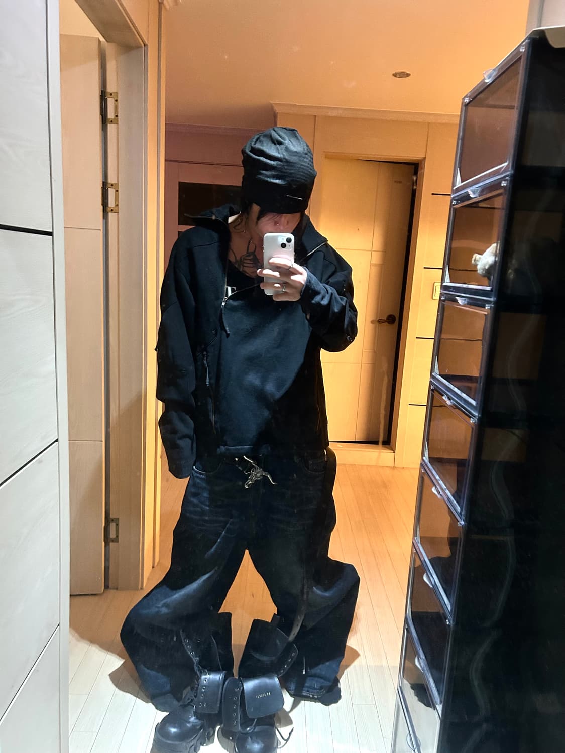 Side Cut Off Zipper Detail Hoodie 상품이미지5