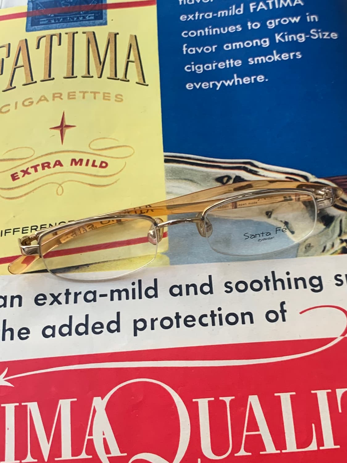 [픽키-601] 골드 메탈 하프림 안경 안경테 상품이미지1