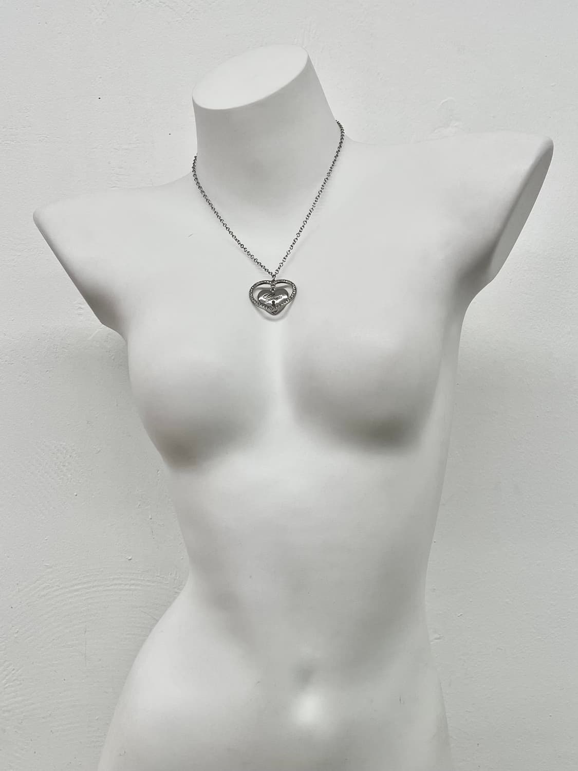 게스 하트 자물쇠 큐빅 네크리스 상품이미지5