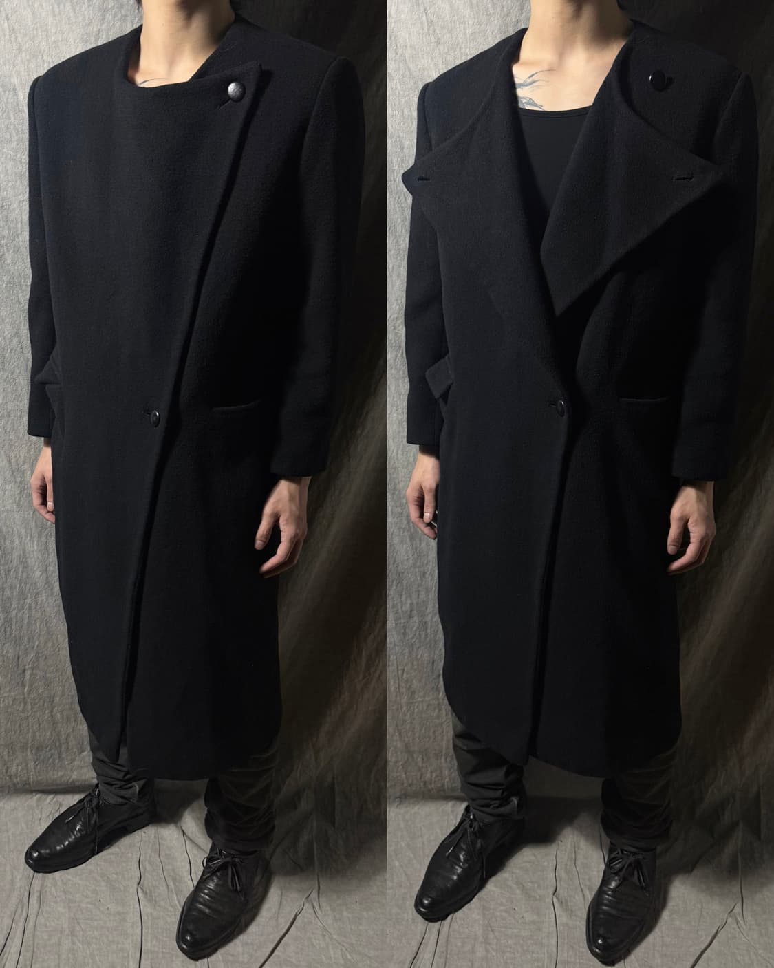 Jean Paul Gaultier Wool Asymmetric Coat  상품이미지1